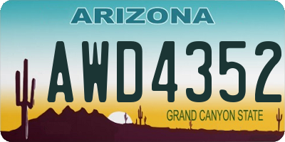 AZ license plate AWD4352