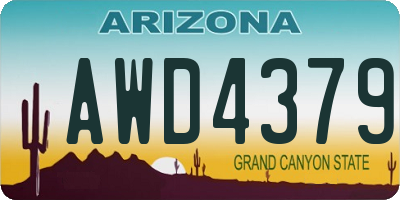 AZ license plate AWD4379