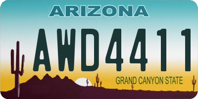 AZ license plate AWD4411
