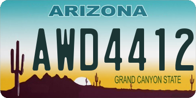 AZ license plate AWD4412