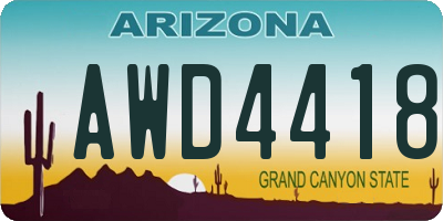 AZ license plate AWD4418