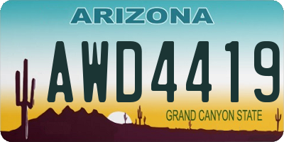 AZ license plate AWD4419