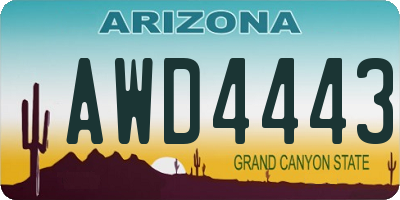 AZ license plate AWD4443