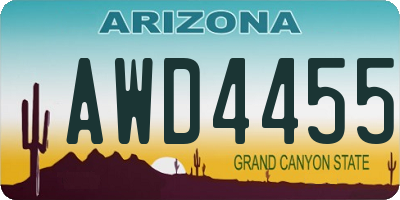 AZ license plate AWD4455