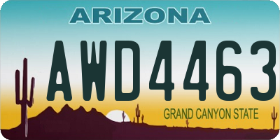 AZ license plate AWD4463
