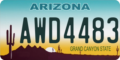AZ license plate AWD4483