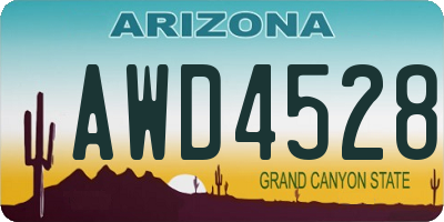 AZ license plate AWD4528