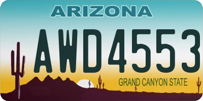 AZ license plate AWD4553