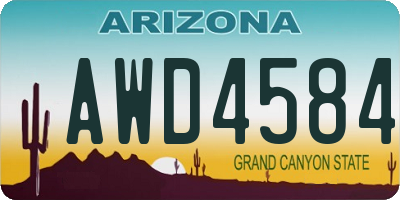 AZ license plate AWD4584