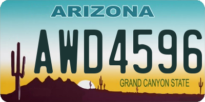 AZ license plate AWD4596