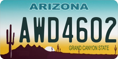 AZ license plate AWD4602