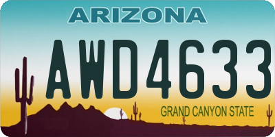 AZ license plate AWD4633