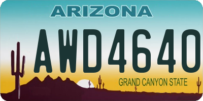 AZ license plate AWD4640