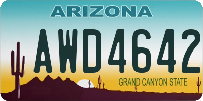AZ license plate AWD4642