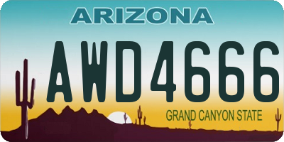 AZ license plate AWD4666