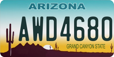 AZ license plate AWD4680