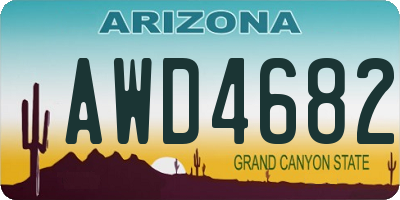 AZ license plate AWD4682