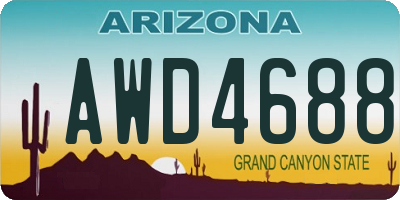 AZ license plate AWD4688
