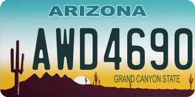 AZ license plate AWD4690