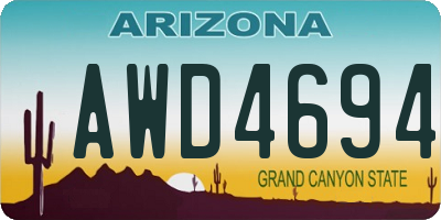 AZ license plate AWD4694