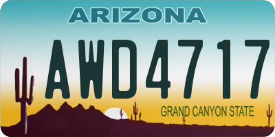 AZ license plate AWD4717