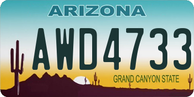 AZ license plate AWD4733