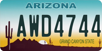 AZ license plate AWD4744