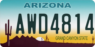 AZ license plate AWD4814