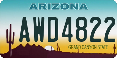 AZ license plate AWD4822