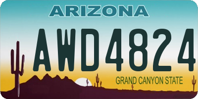 AZ license plate AWD4824