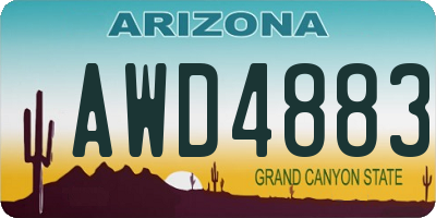 AZ license plate AWD4883