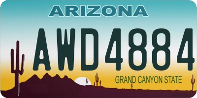 AZ license plate AWD4884