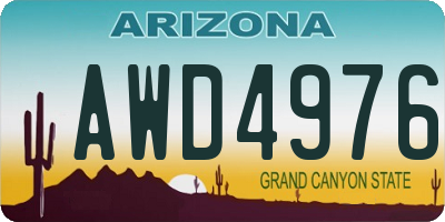 AZ license plate AWD4976