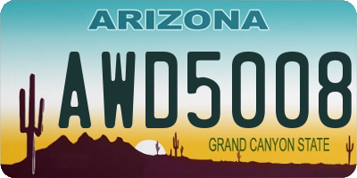 AZ license plate AWD5008
