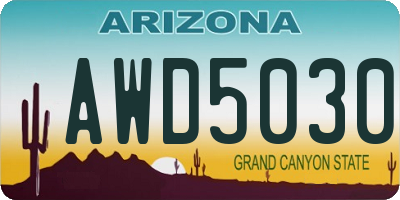 AZ license plate AWD5030