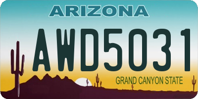 AZ license plate AWD5031