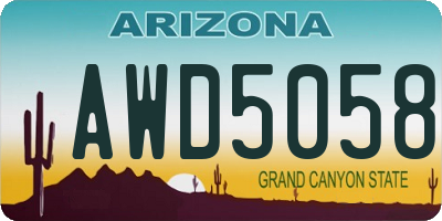 AZ license plate AWD5058