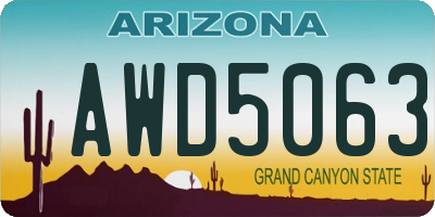 AZ license plate AWD5063