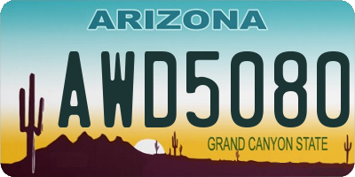AZ license plate AWD5080