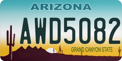 AZ license plate AWD5082