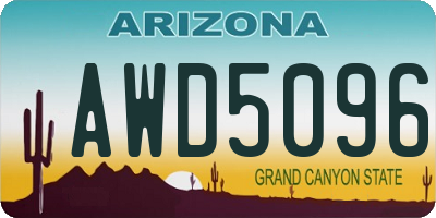AZ license plate AWD5096