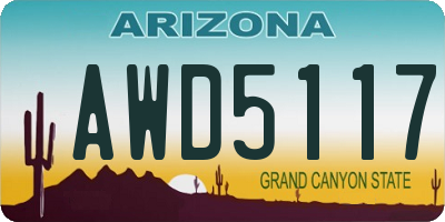 AZ license plate AWD5117
