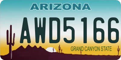 AZ license plate AWD5166
