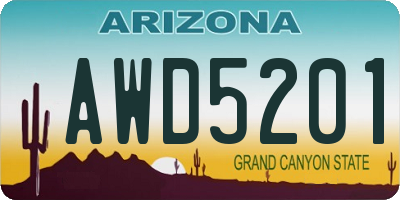 AZ license plate AWD5201