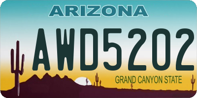 AZ license plate AWD5202
