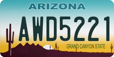 AZ license plate AWD5221