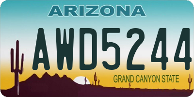AZ license plate AWD5244