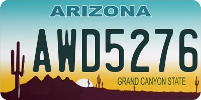 AZ license plate AWD5276