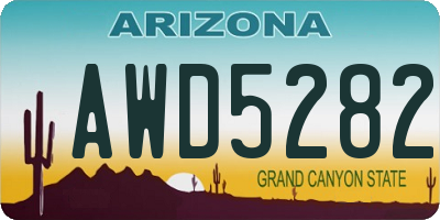 AZ license plate AWD5282