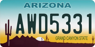 AZ license plate AWD5331